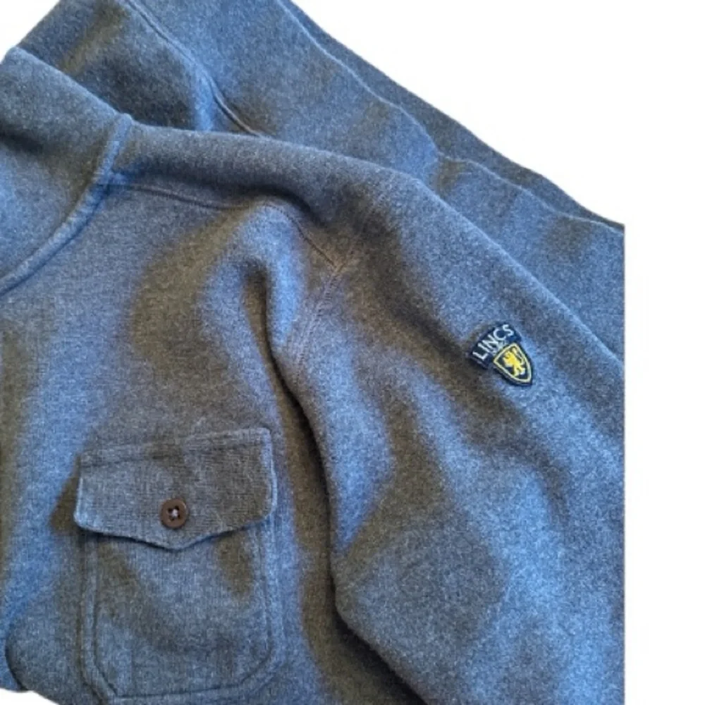 LINCS‎ DC & Co Men’s XL Gray Henley Quarter Zip Cozy Pullover
